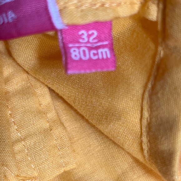 Vibali Yellow Embroidered Anarkali Dress with Gold & Red Floral Details –Size 32 - Picture 6 of 8